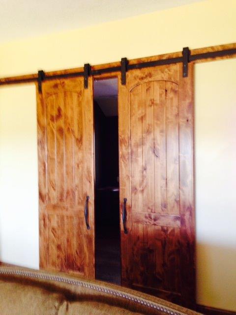 Prefinished Knotty Alder Doors & Barn Track Hardware