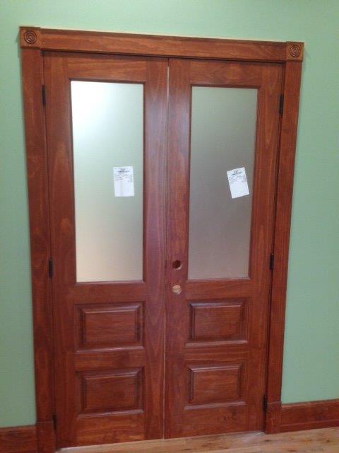 Prefinished Custom Pine Doors with Obscure Glass